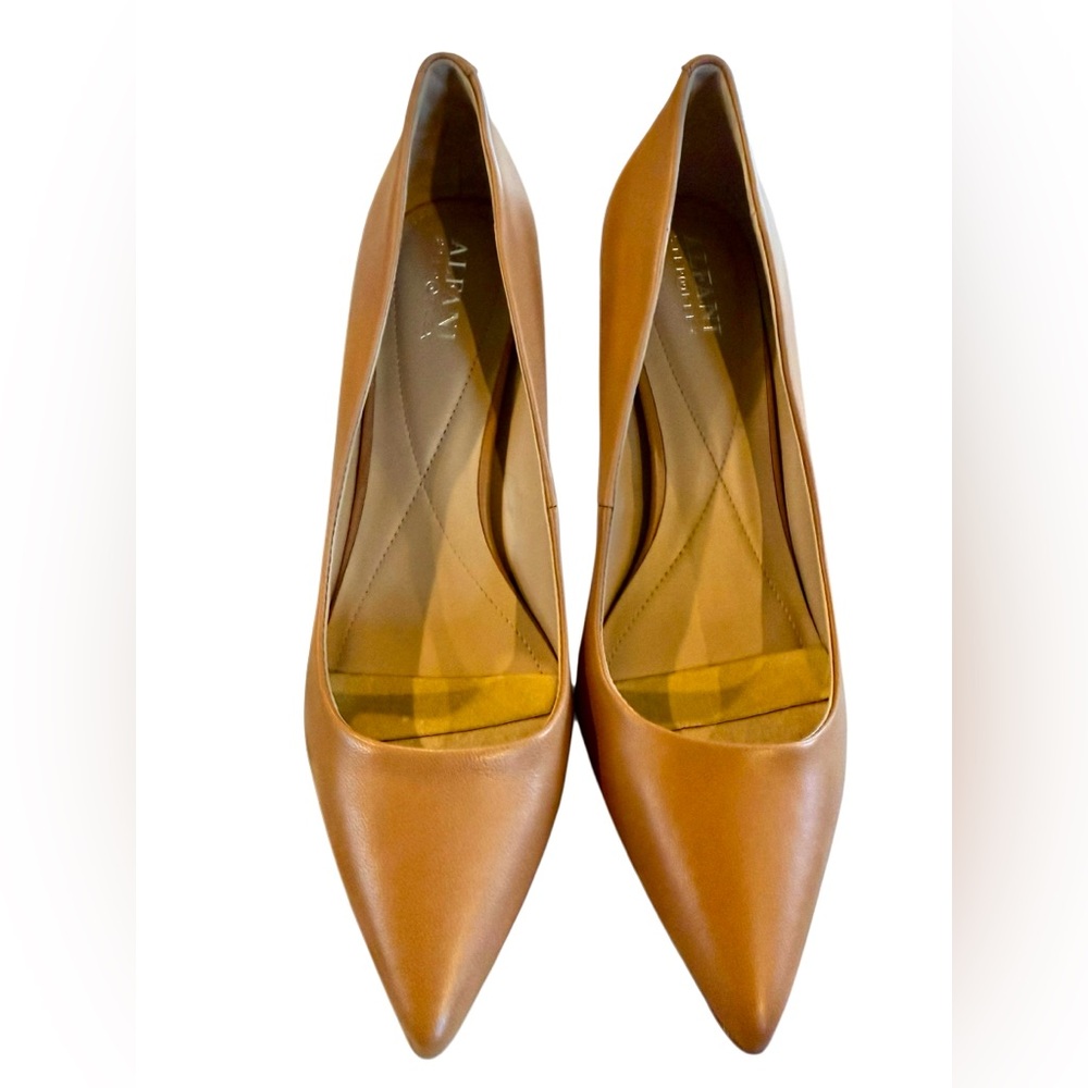 Alfani Step N Flex Leather Pumps Caramel Brown Pumps Tan Heels Size 9M NWOB - Picture 6 of 9